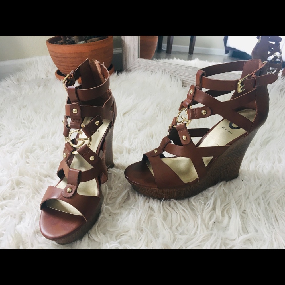 Brown wedges by Guess